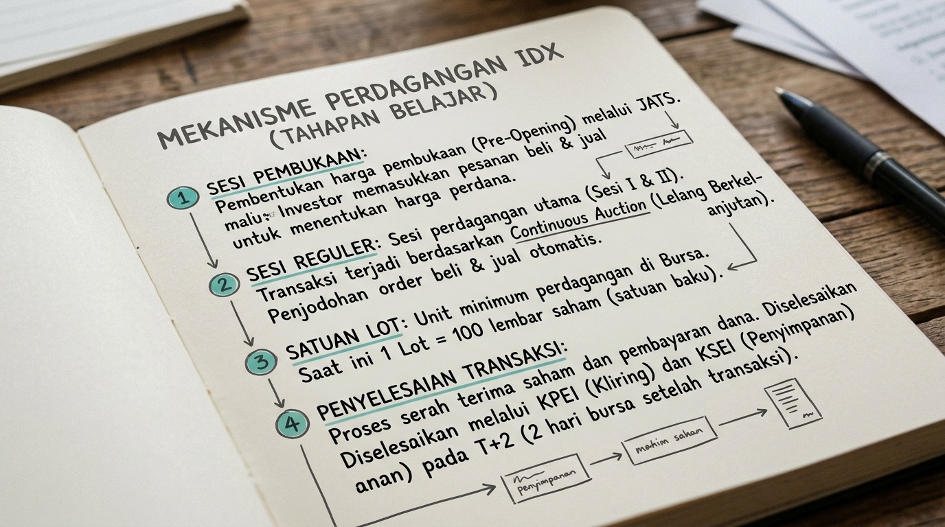 Catatan tahapan mekanisme perdagangan di pasar modal